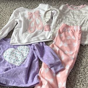 Carter's White, Pink, and Purple Pajama Set